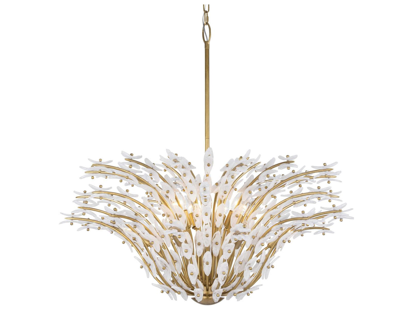 Metropolitan Sorra 14-Light Painted Legacy Brass White Swirl Chandelier
