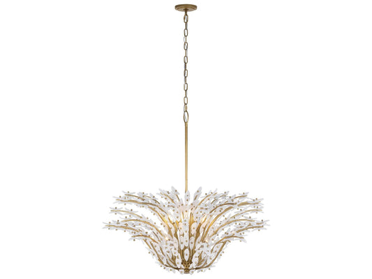 Metropolitan Sorra 14-Light Painted Legacy Brass White Swirl Chandelier