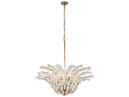 Metropolitan Sorra 14-Light Painted Legacy Brass White Swirl Chandelier