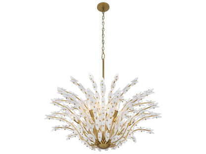 Metropolitan Sorra 14-Light Painted Legacy Brass White Swirl Chandelier