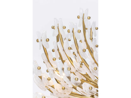 Metropolitan Sorra 14-Light Painted Legacy Brass White Swirl Chandelier