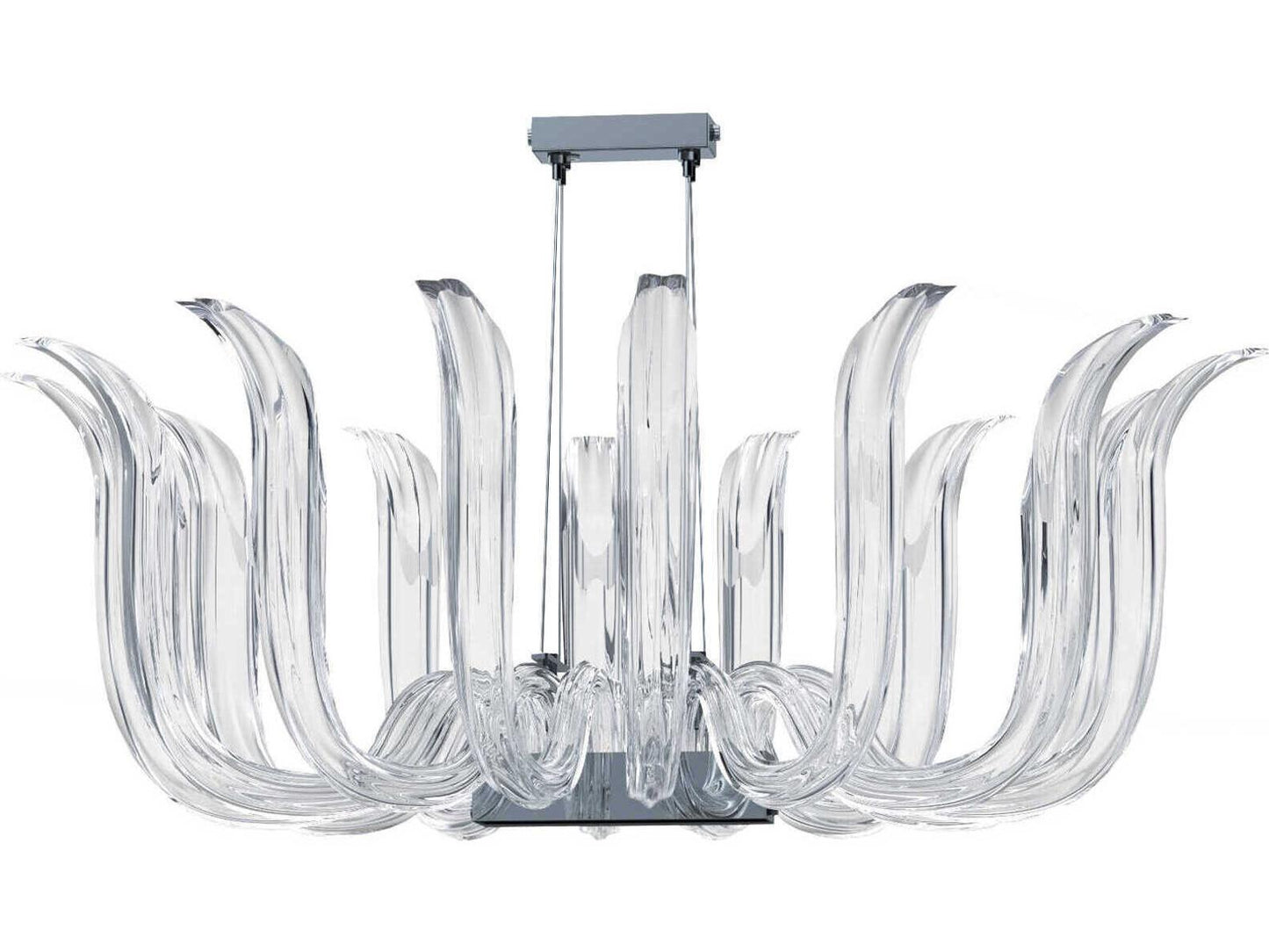 Metropolitan Cisne 12-Light Polished Nickel Crystal Chandelier
