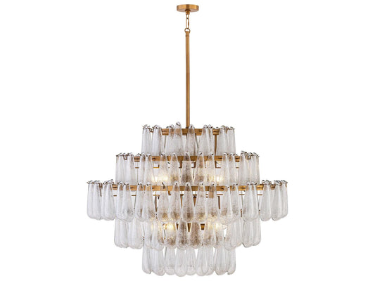 Minka Lavery Vionne 8-Light Legacy Brass Clear Dimpled Tiered Chandelier