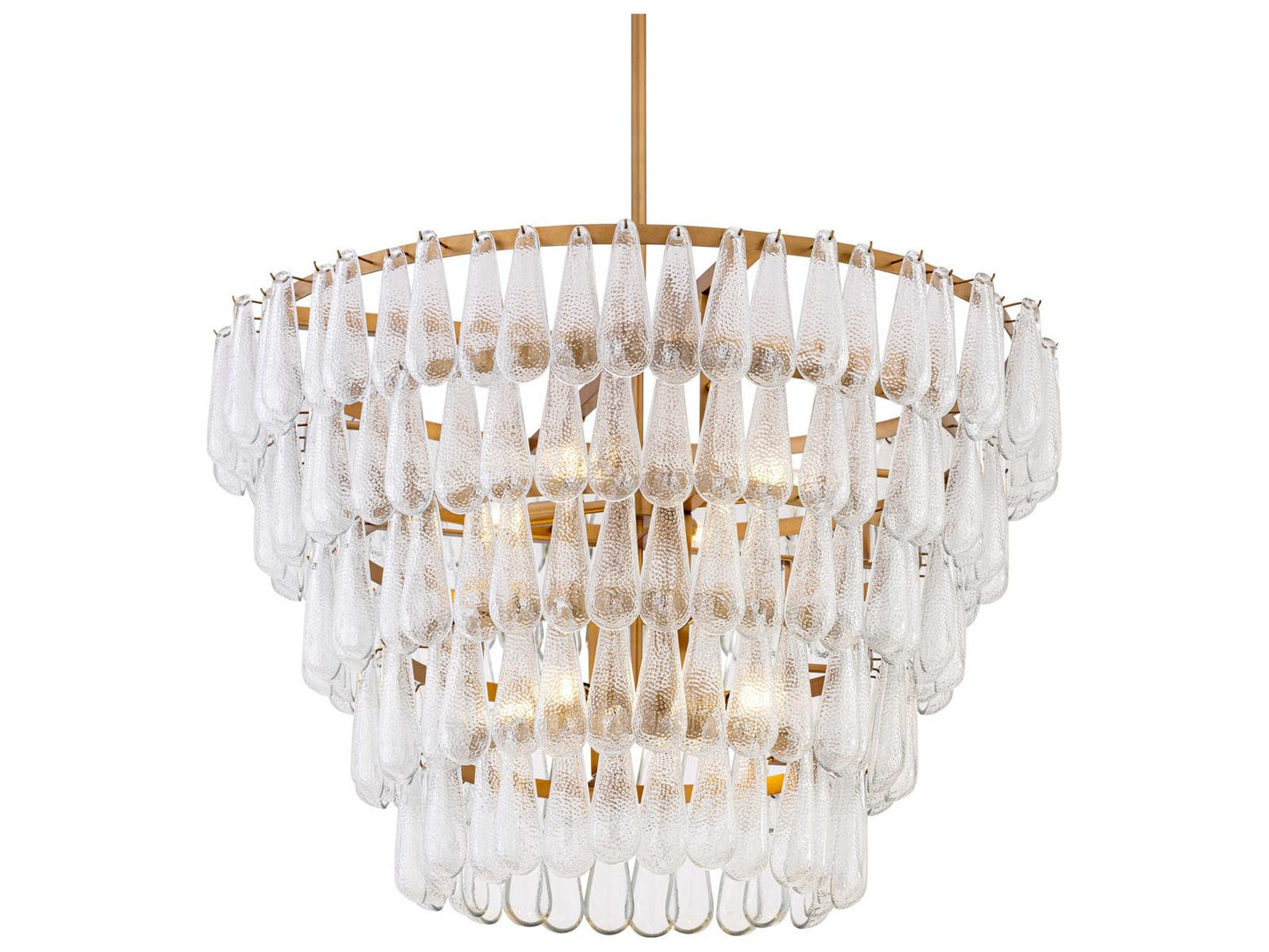 Minka Lavery Vionne 8-Light Legacy Brass Clear Dimpled Tiered Chandelier