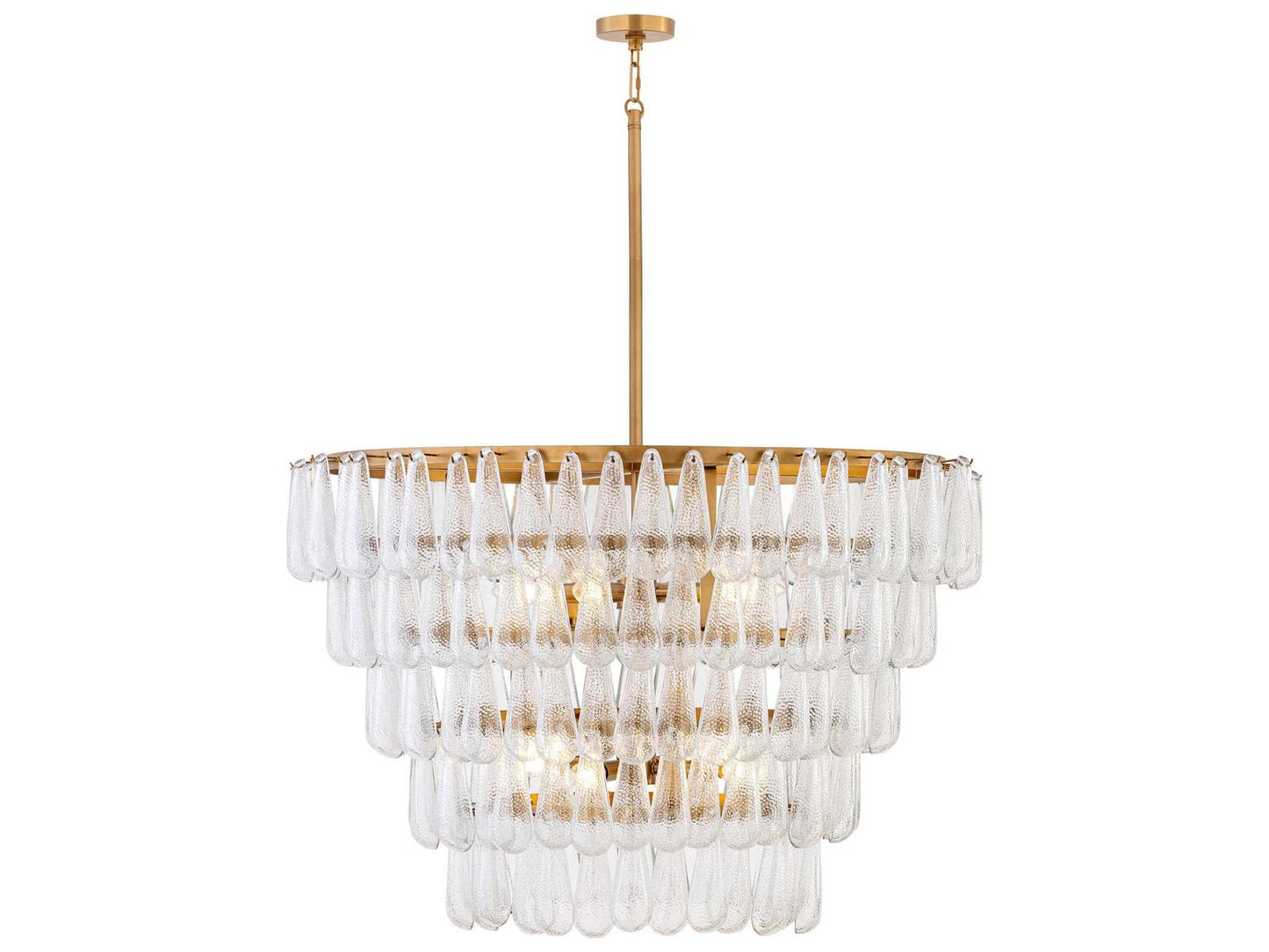 Minka Lavery Vionne 8-Light Legacy Brass Clear Dimpled Tiered Chandelier