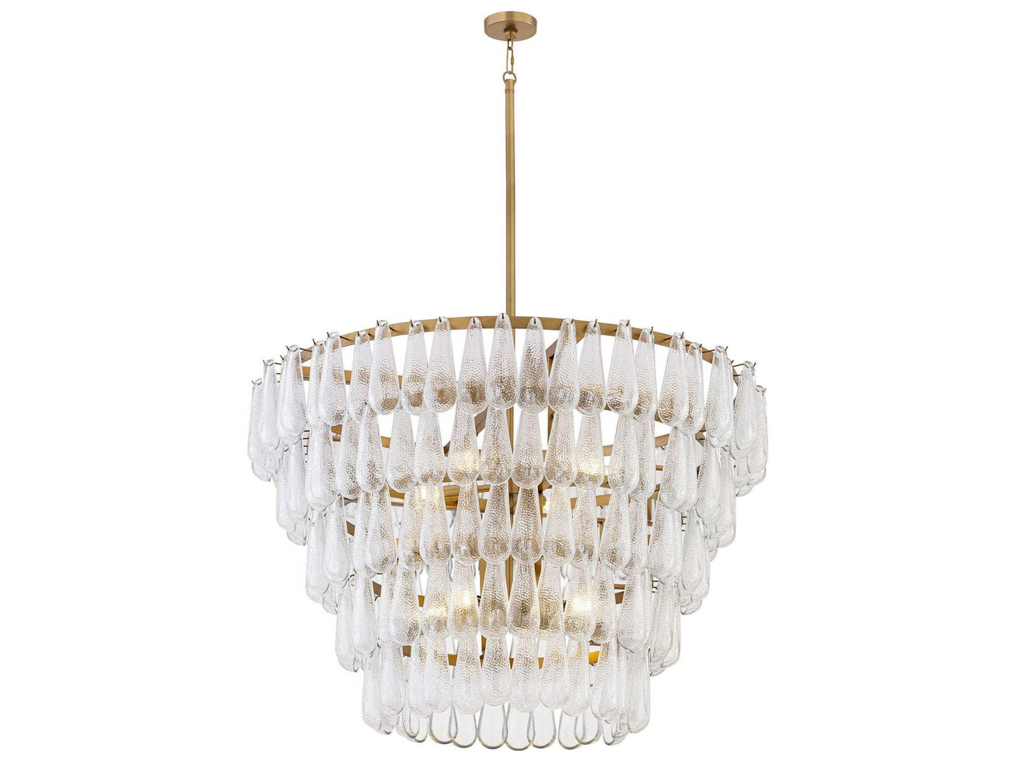 Minka Lavery Vionne 8-Light Legacy Brass Clear Dimpled Tiered Chandelier