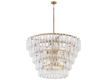 Minka Lavery Vionne 8-Light Legacy Brass Clear Dimpled Tiered Chandelier