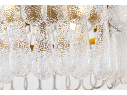 Minka Lavery Vionne 8-Light Legacy Brass Clear Dimpled Tiered Chandelier