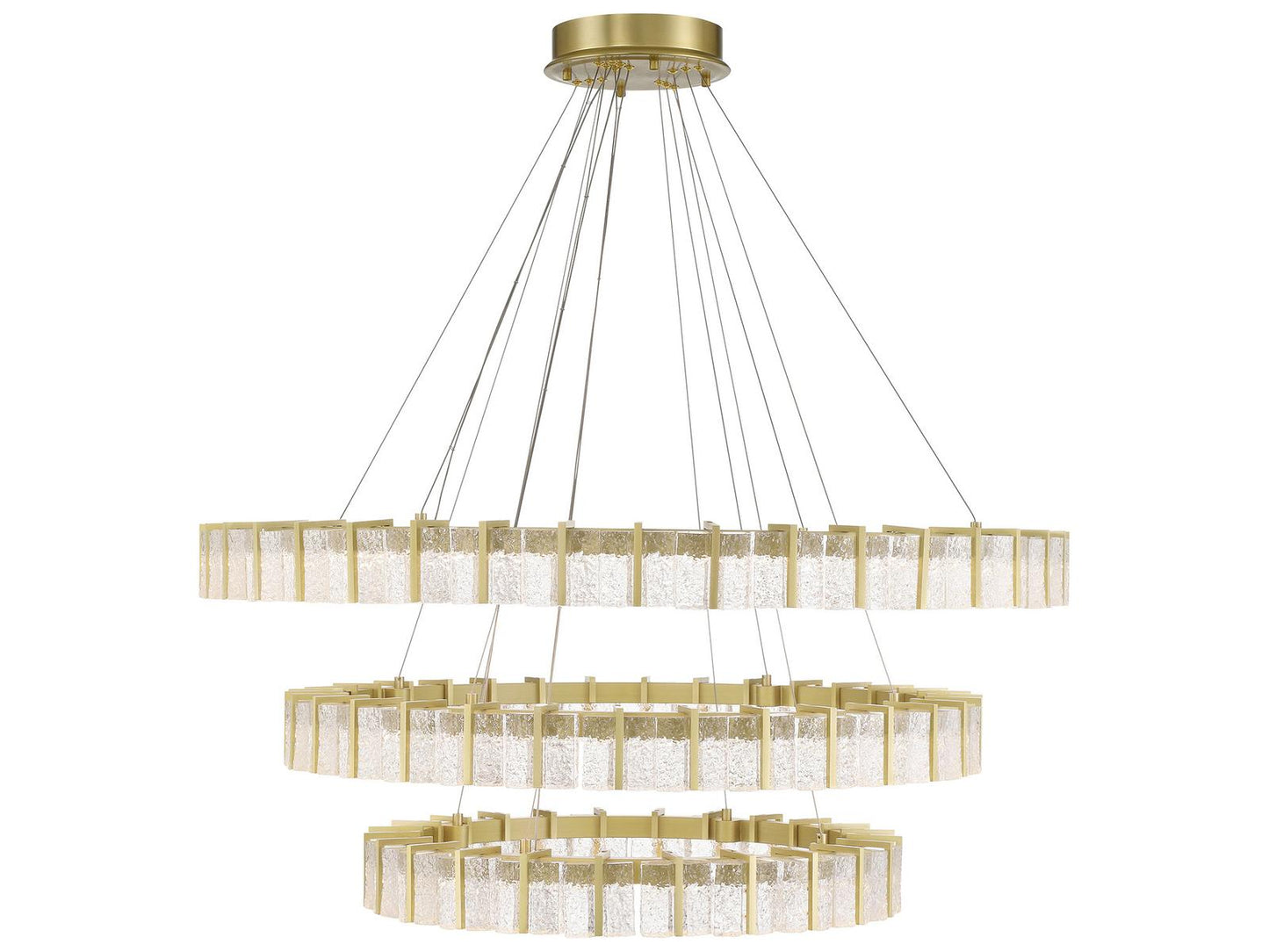 Minka Lavery Sevryn 3-Light Round Tiered Chandelier in Soft Brass