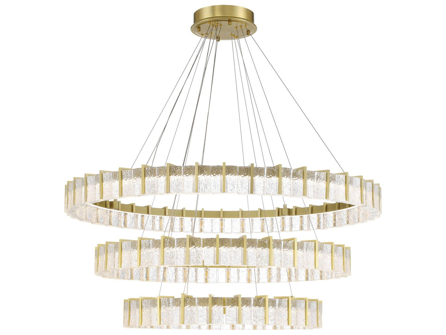 Minka Lavery Sevryn 3-Light Round Tiered Chandelier in Soft Brass