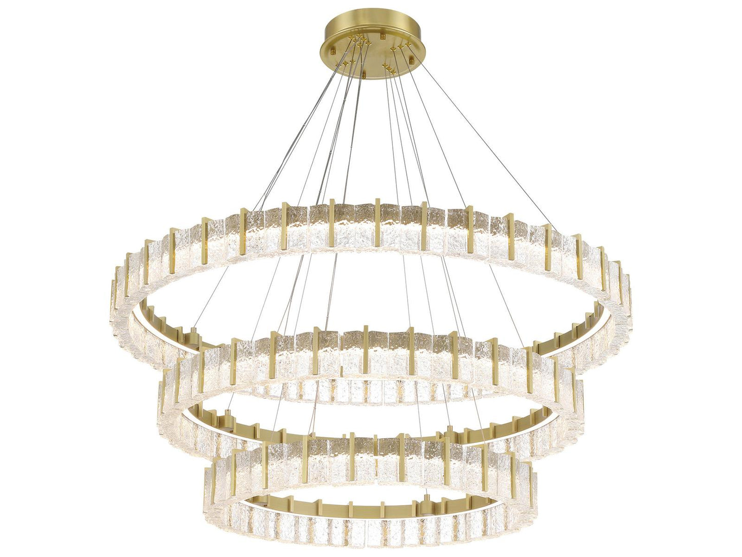 Minka Lavery Sevryn 3-Light Round Tiered Chandelier in Soft Brass