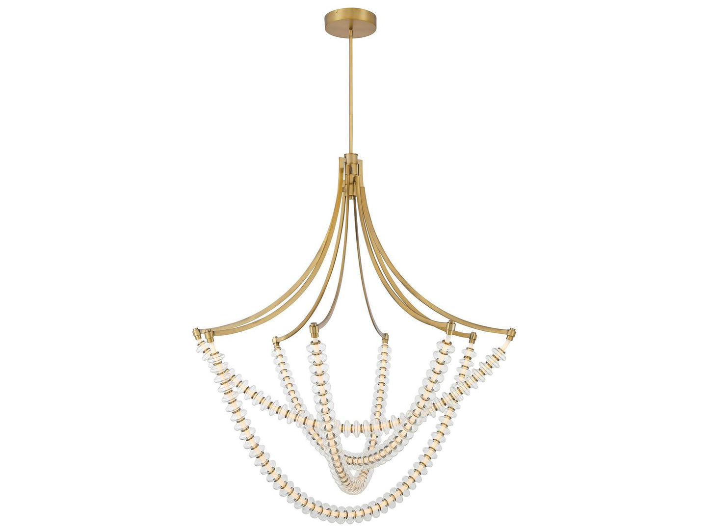 Minka Lavery Pearl LED Tiered Chandelier in Legacy Brass with Clear Glass