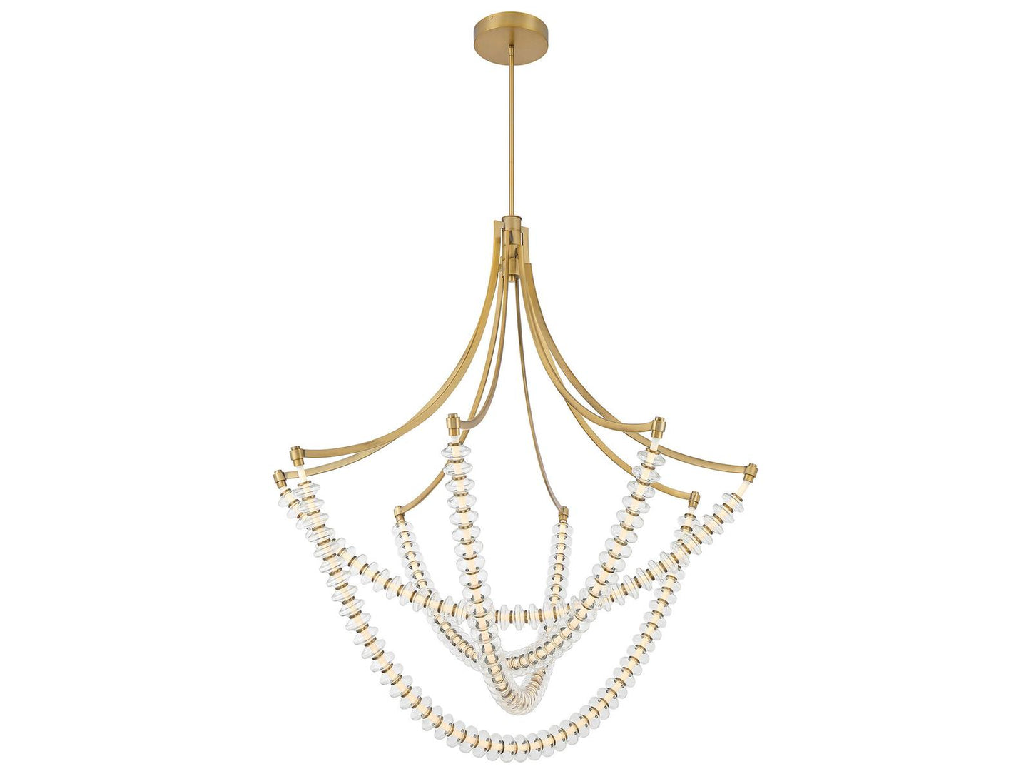 Minka Lavery Pearl LED Tiered Chandelier in Legacy Brass with Clear Glass