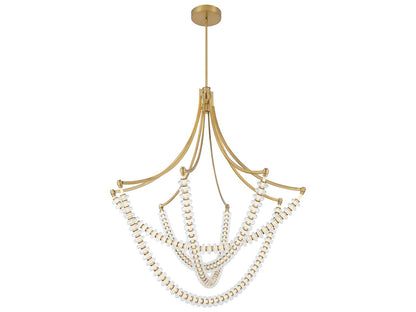 Minka Lavery Pearl LED Tiered Chandelier in Legacy Brass with Clear Glass