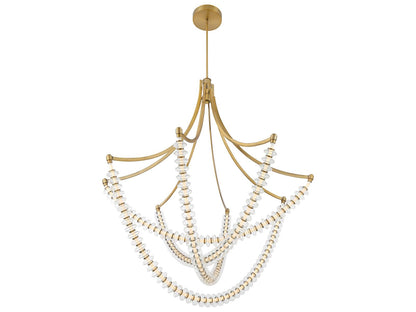 Minka Lavery Pearl LED Tiered Chandelier in Legacy Brass with Clear Glass