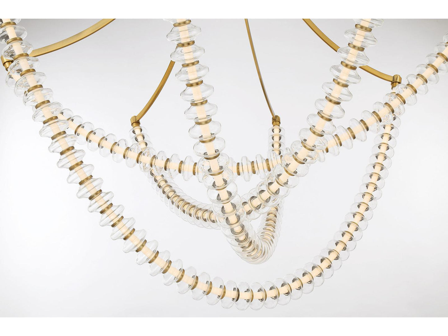Minka Lavery Pearl LED Tiered Chandelier in Legacy Brass with Clear Glass