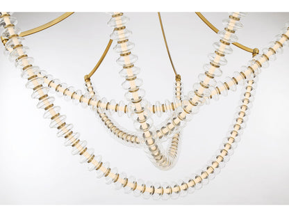 Minka Lavery Pearl LED Tiered Chandelier in Legacy Brass with Clear Glass