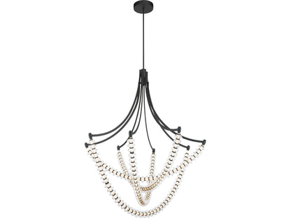 Minka Lavery Pearl 4-Light Linear LED Chandelier in Dark Matte Black