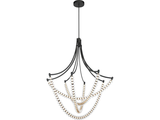 Minka Lavery Pearl 4-Light Linear LED Chandelier in Dark Matte Black