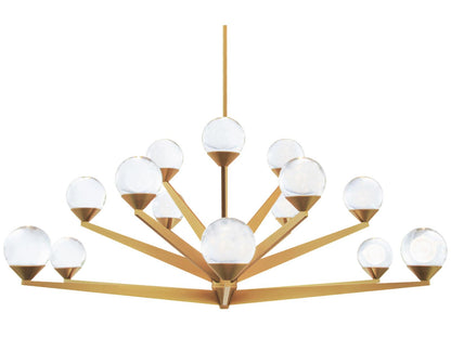 Modern Forms 15-Light Double Bubble LED Chandelier in Aged Brass