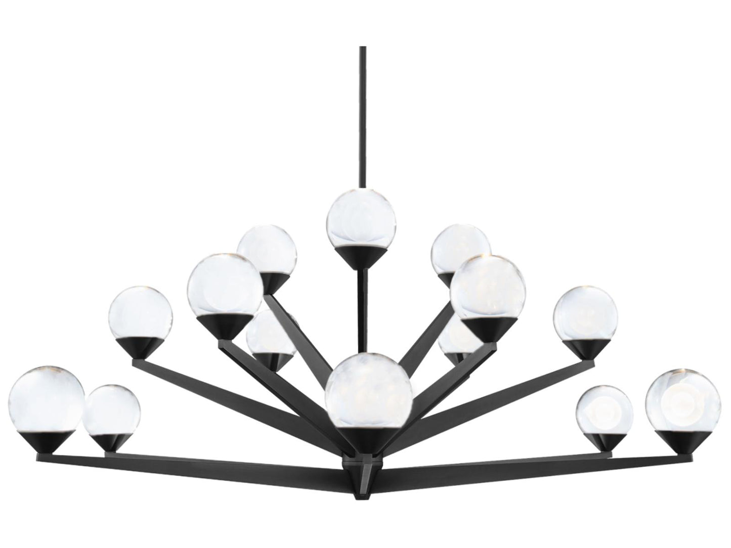 Modern Forms Double Bubble 15-Light LED Tiered Chandelier in Black