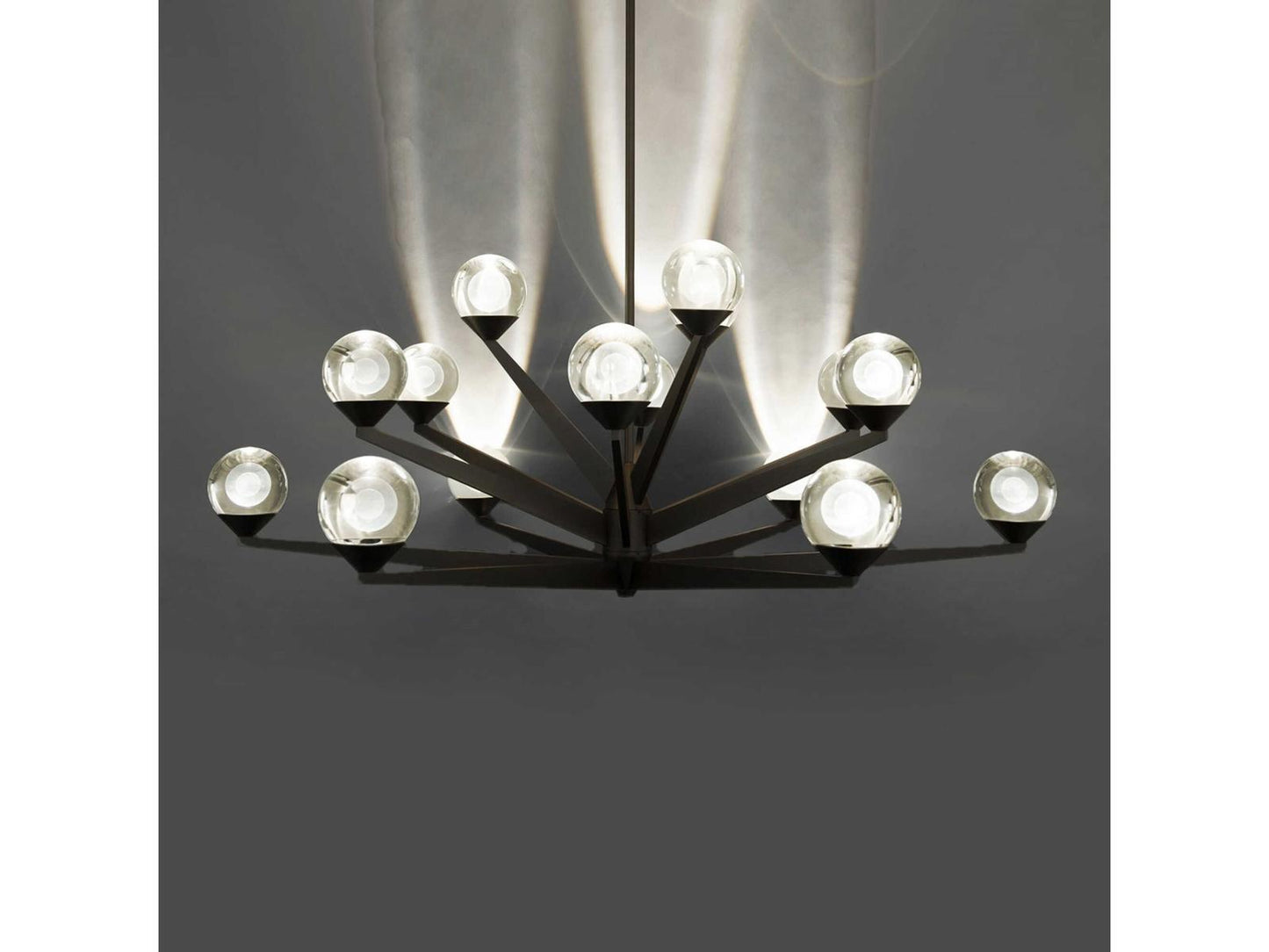 Modern Forms Double Bubble 15-Light LED Tiered Chandelier in Black