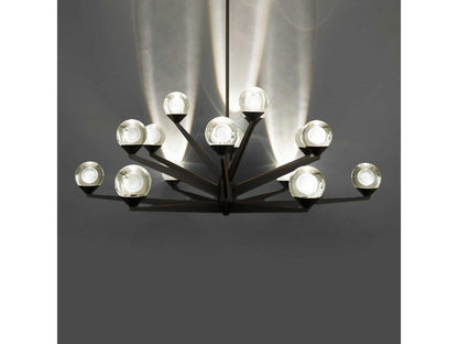Modern Forms Double Bubble 15-Light LED Tiered Chandelier in Black