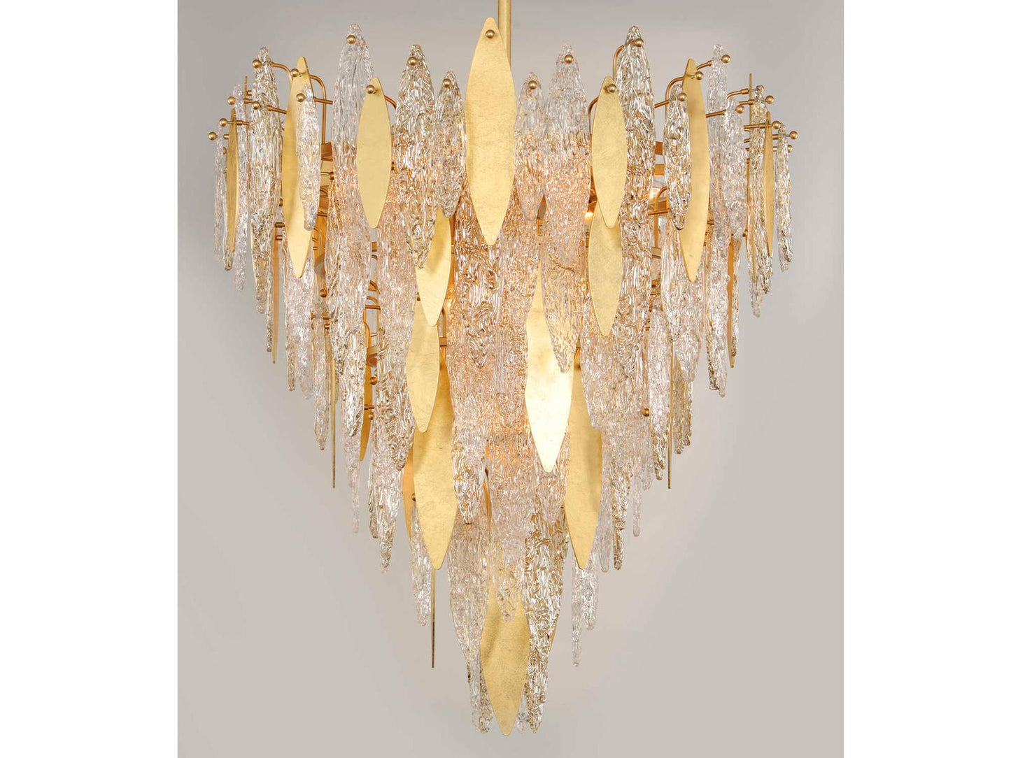 Maxim Lighting Majestic 21-Light Gold Leaf Crystal Glass Tiered Chandelier