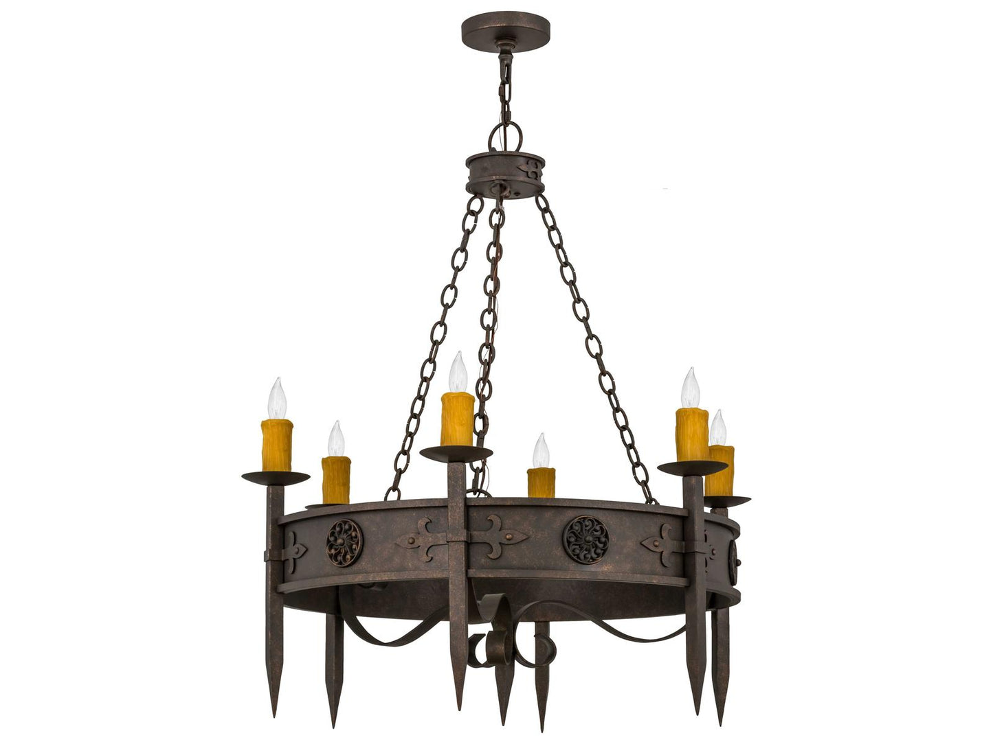 Meyda 6-Light Calandra Chandelier in Gilded Tobacco Bronze