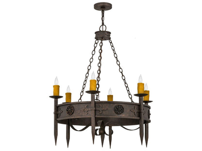 Meyda 6-Light Calandra Chandelier in Gilded Tobacco Bronze