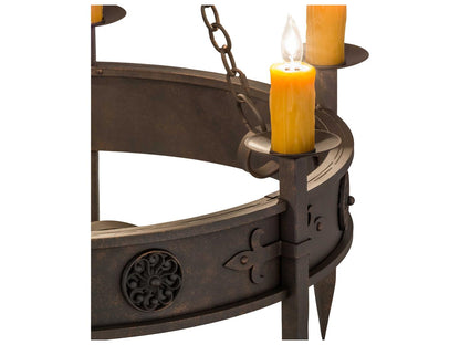 Meyda 6-Light Calandra Chandelier in Gilded Tobacco Bronze
