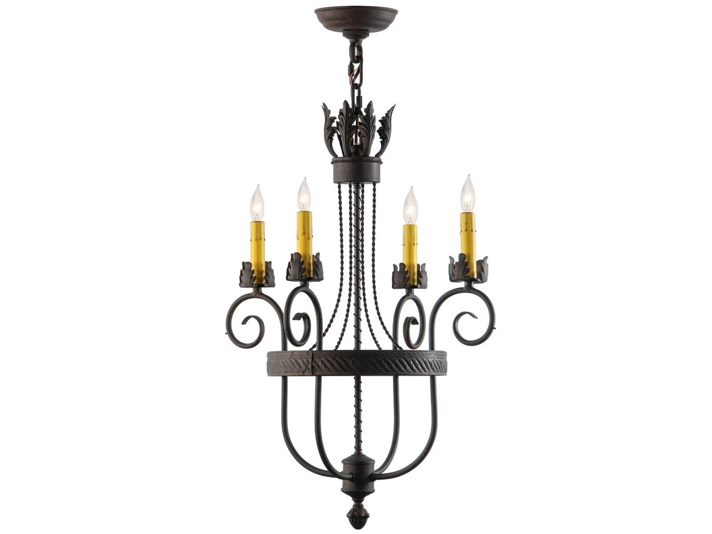 Meyda Antonia 4-Light Cajun Spice Textured Bronze Candelabra Chandelier