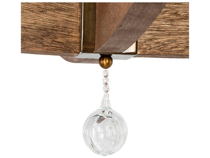 Meyda Arendal 4-Light Antique Copper Natural Wood Crystal Brown LED Chandelier