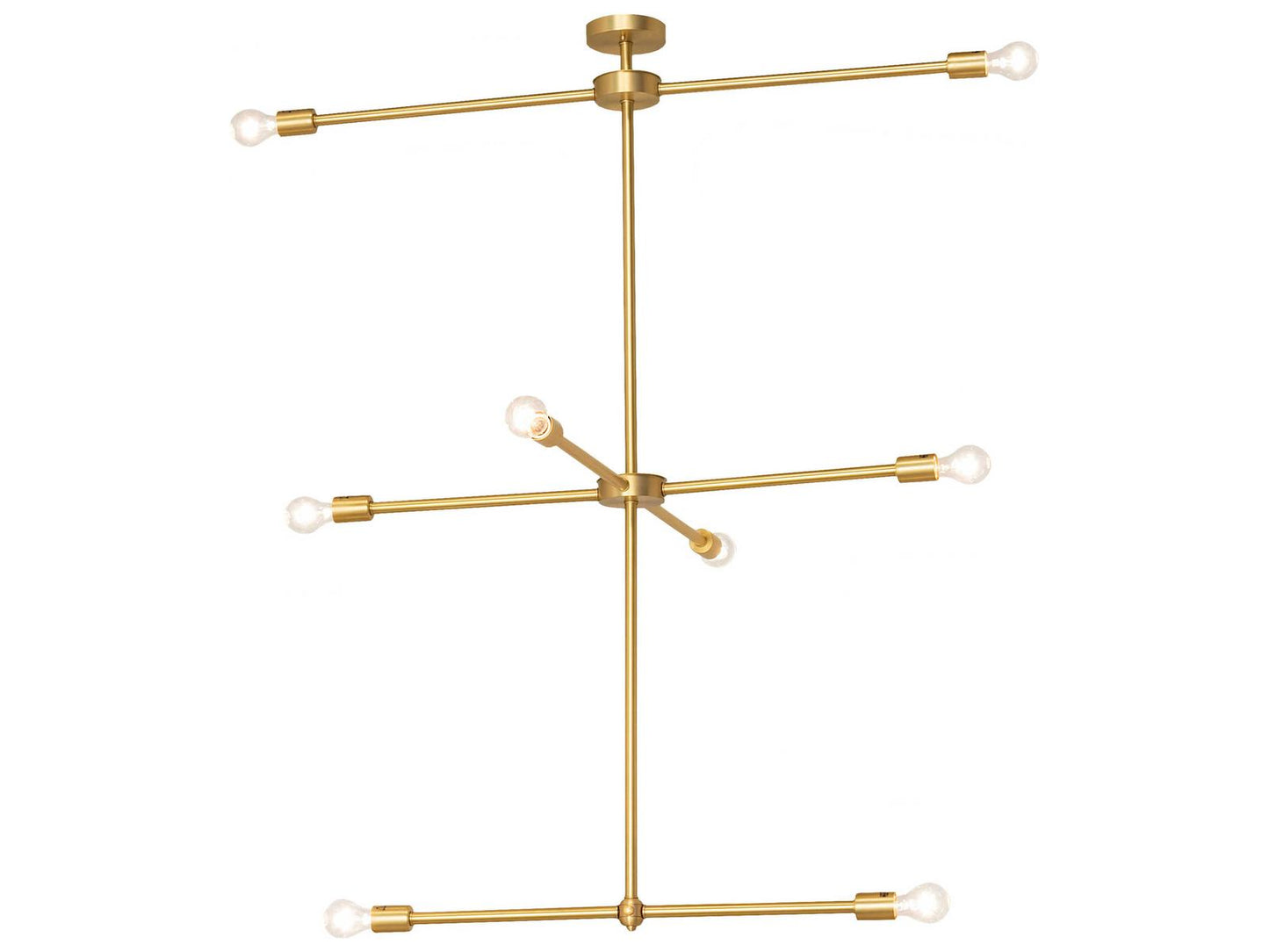 Meyda Pronograde 8-Light LED Linear Chandelier in Brushed Brass