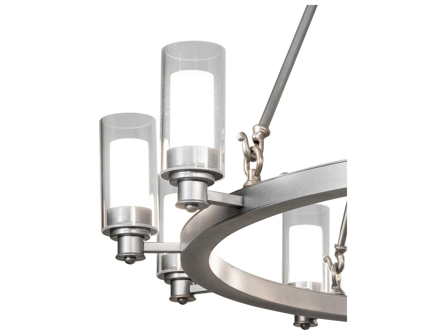 Meyda Loxley Strip 12-Light LED Cylinder Round Chandelier in Sparkle Silver