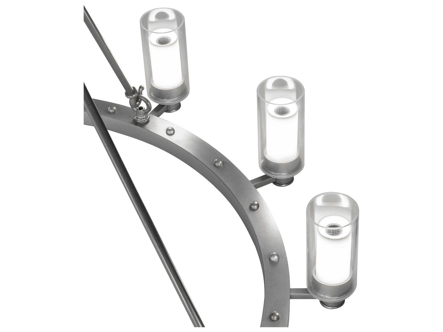 Meyda Loxley Strip 12-Light LED Cylinder Round Chandelier in Sparkle Silver
