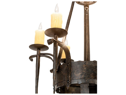Meyda 6-Light Costello Candelabra Chandelier in Chestnut Brown