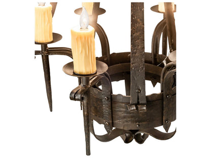 Meyda 6-Light Costello Candelabra Chandelier in Chestnut Brown