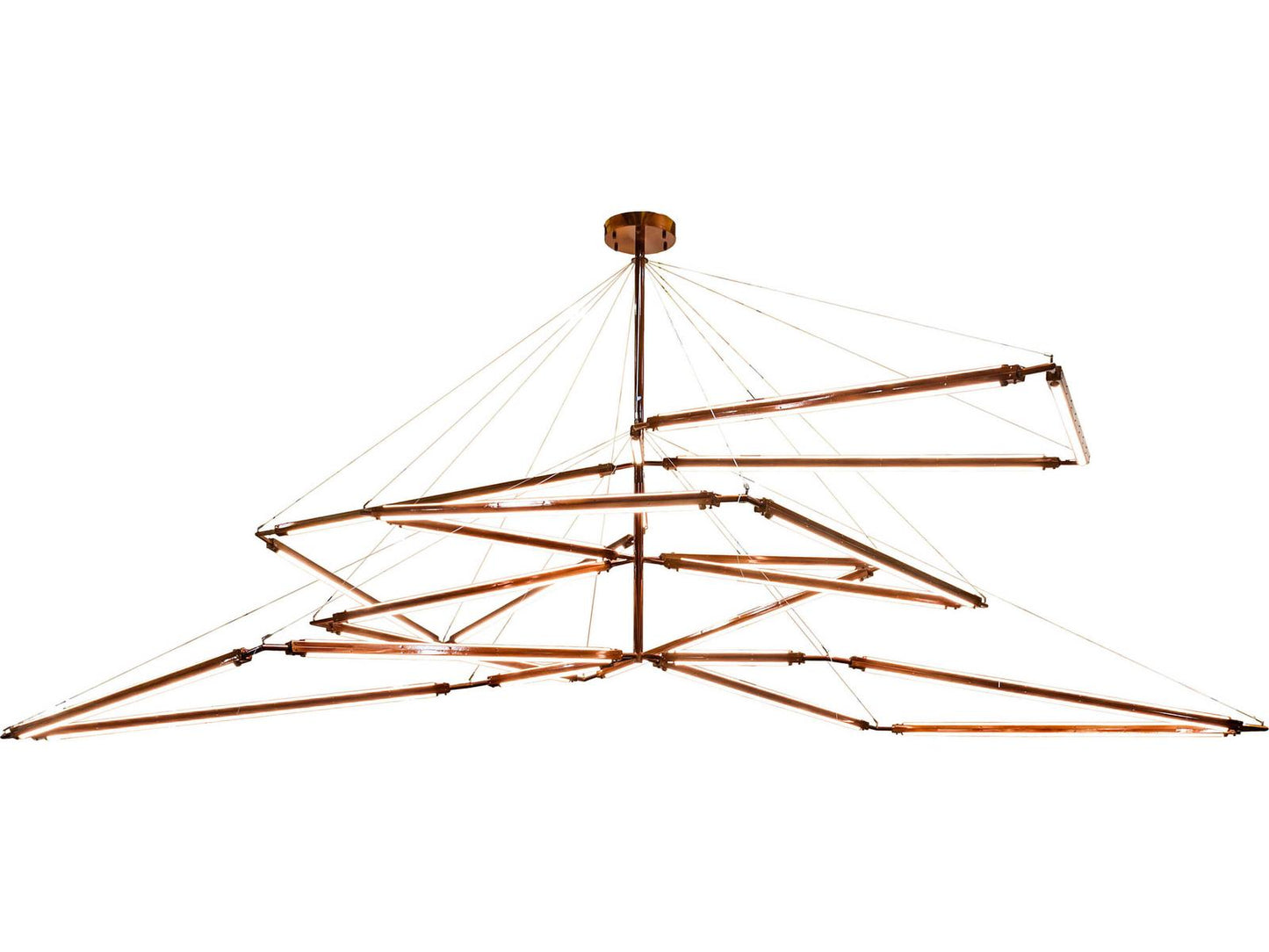 Meyda Isotope LED Geometric Chandelier with Transparent Copper Finish