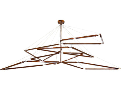 Meyda Isotope LED Geometric Chandelier with Transparent Copper Finish