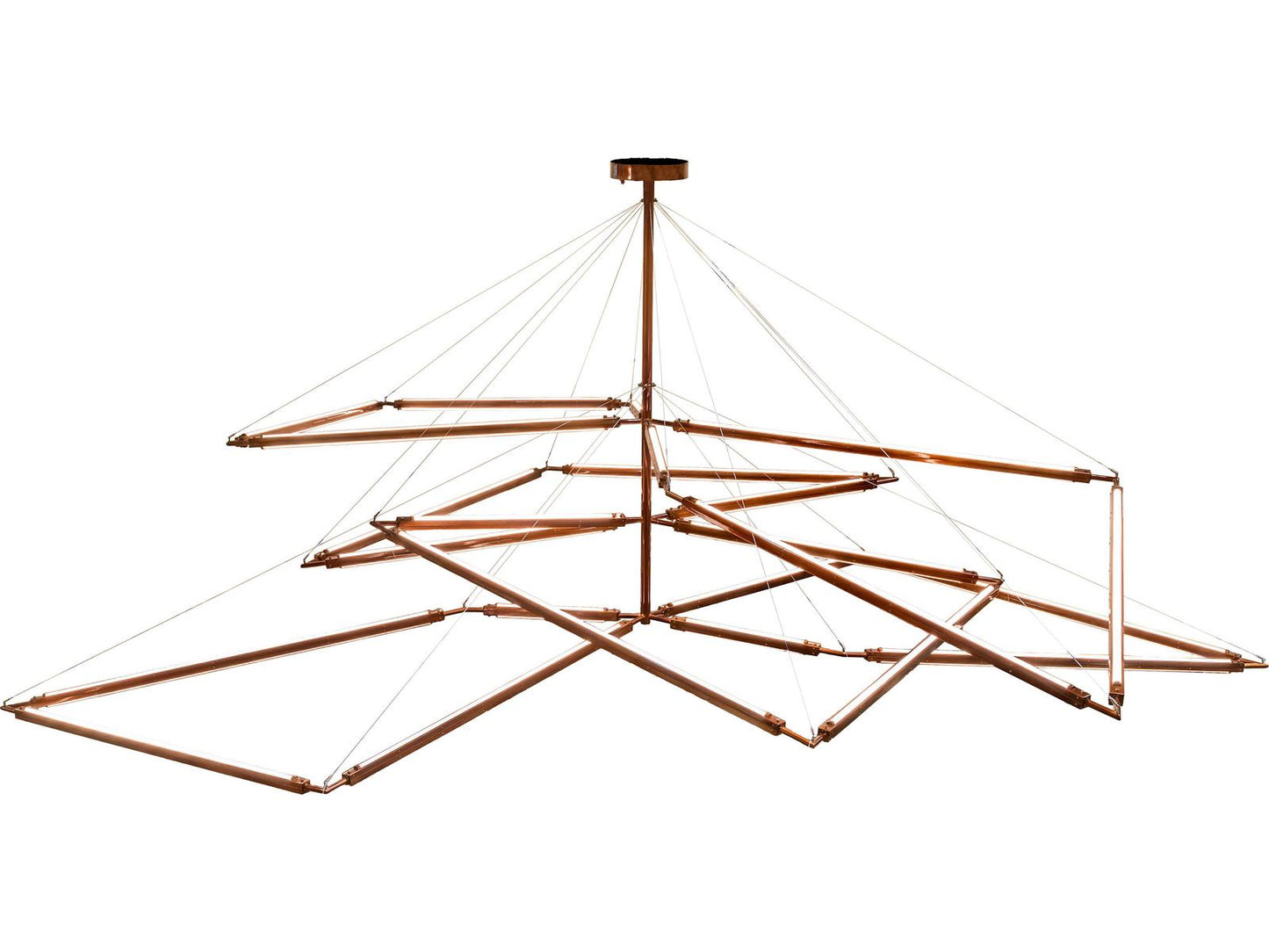 Meyda Isotope LED Geometric Chandelier with Transparent Copper Finish