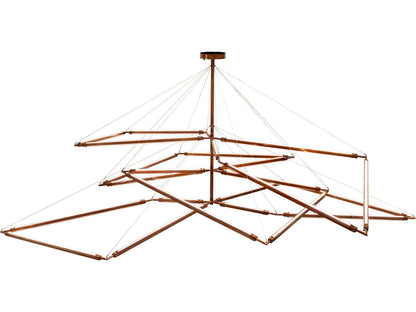 Meyda Isotope LED Geometric Chandelier with Transparent Copper Finish