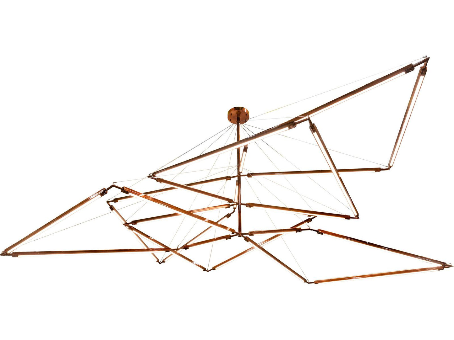 Meyda Isotope LED Geometric Chandelier with Transparent Copper Finish