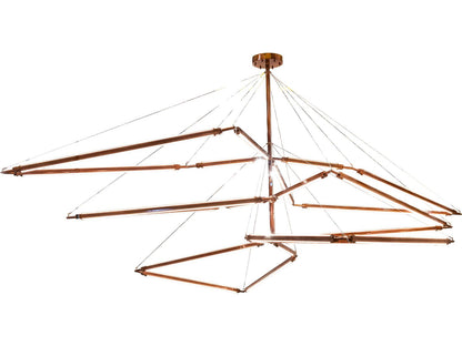 Meyda Isotope LED Geometric Chandelier with Transparent Copper Finish