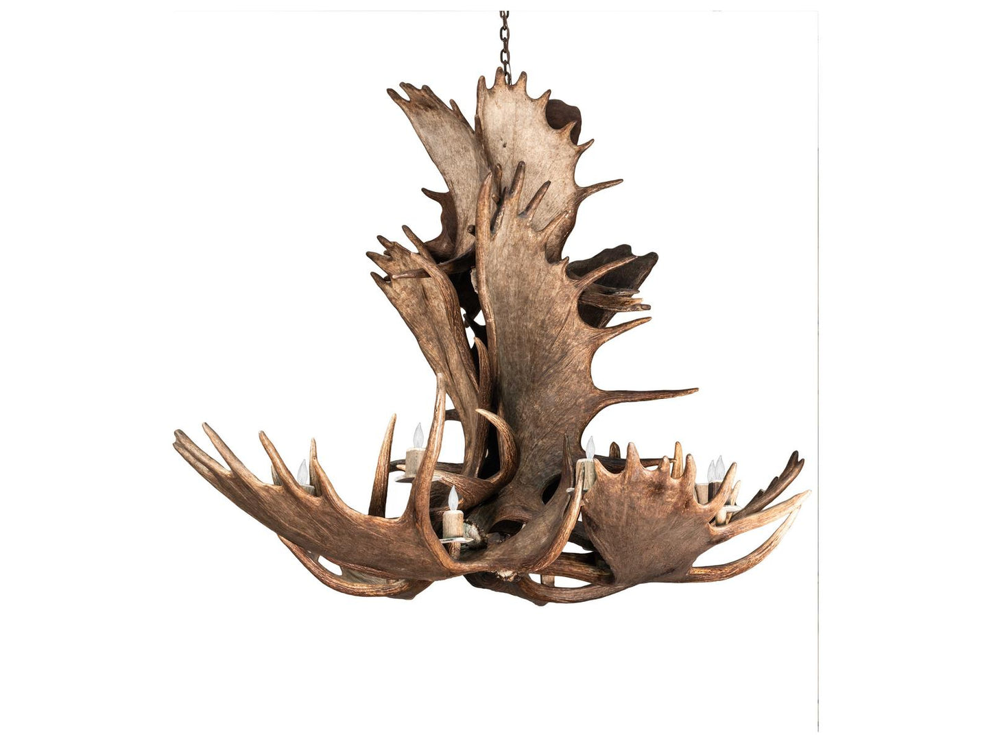 Meyda Antlers 12-Light Chandelier in Antique Copper Finish
