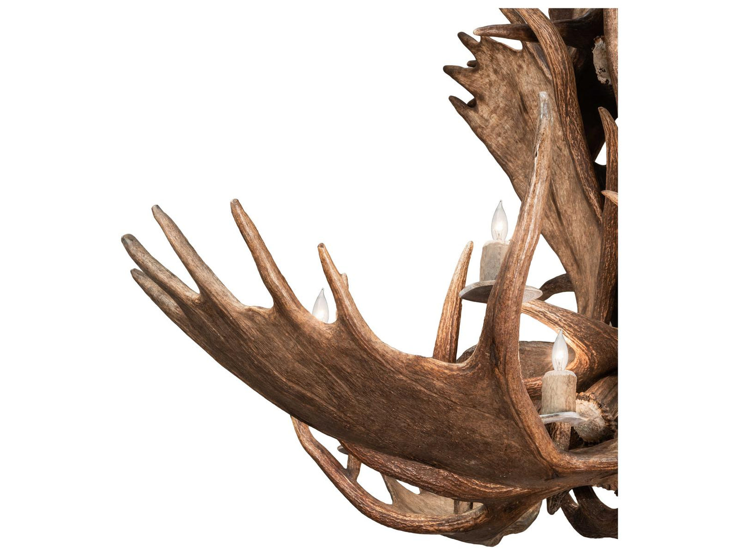 Meyda Antlers 12-Light Chandelier in Antique Copper Finish