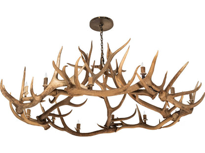 Meyda Antlers 12-Light Antique Copper Candelabra Chandelier