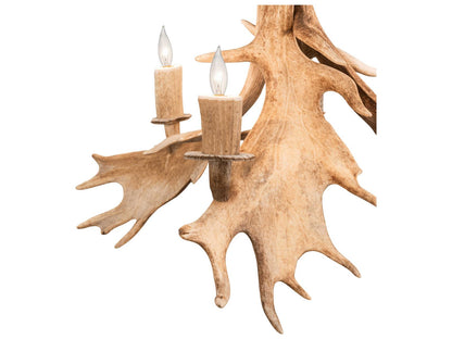 Meyda Antlers 4-Light Off White Candelabra Chandelier with Faux Antlers