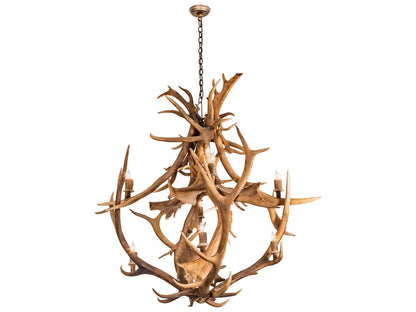 Meyda Antlers 10-Light Chandelier in Antique Copper Finish