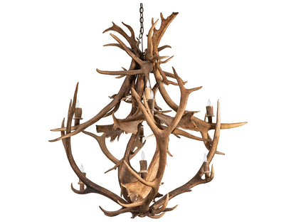 Meyda Antlers 10-Light Chandelier in Antique Copper Finish